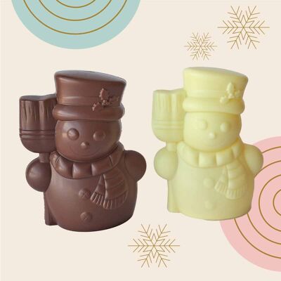 Set of 2 CHOCOLATE SNOWMEN | Christmas molding - Chocodic artisanal Christmas chocolate