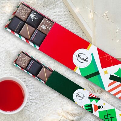 CHOCOEXPERIENCE Scatola di cioccolato pralinato al 100% | modanatura natalizia | Chocodic cioccolato artigianale natalizio