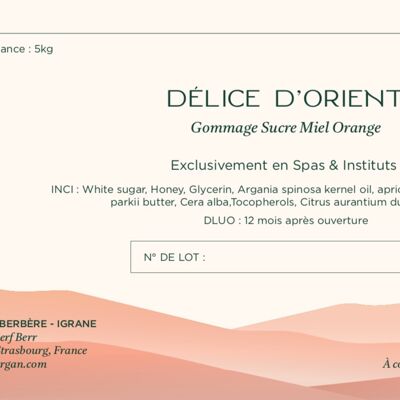 Gommage Sucre Miel Arancio 5KG "DELICE D'ORIENT"