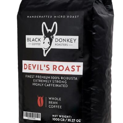 Grains de café entiers torréfiés 1Kg (DEVIL'S ROAST - EXTRA STRONG)