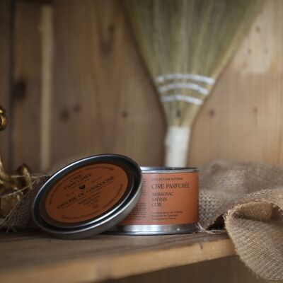 Armagnac saffron leather scented wax for furniture & woodwork