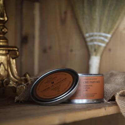 Cera perfumada de cuero de azafrán Armagnac para muebles y carpintería