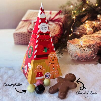 Cono Box sorpresa bambini | Stampaggio natalizio |Cioccolato per bambini | Chocodic cioccolato artigianale natalizio