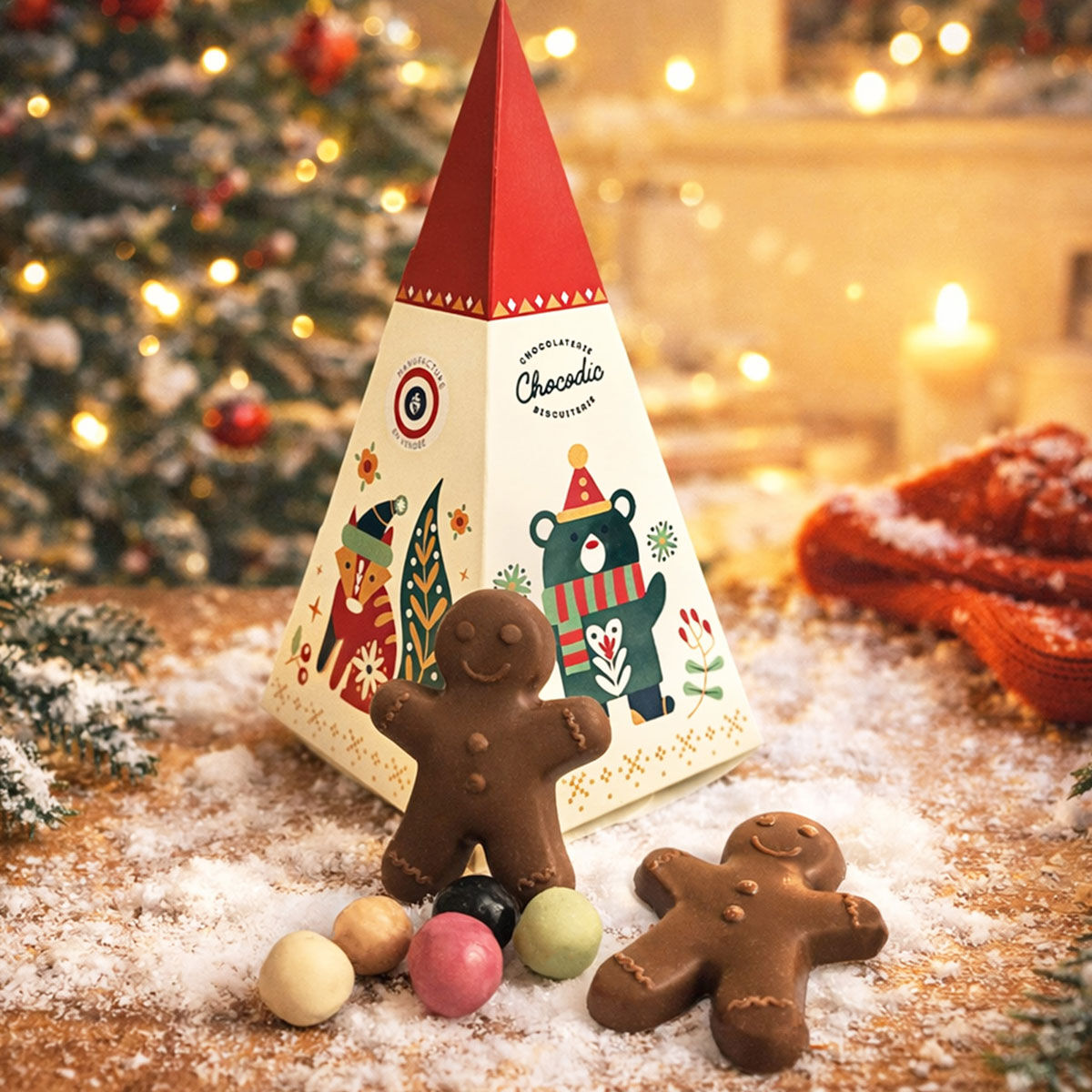 Cone Box surprise children | Christmas molding | Children's chocolate | Chocodic artisanal Christmas chocolate