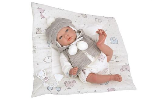 DOLL REBORN VEGA 40CM WITH BLANKET AND DUMMY /soft body