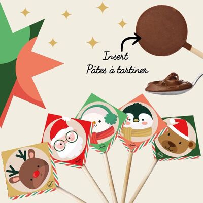 CHOCODIC - Lecca lecca al cioccolato con interno spalmabile - CIOCCOLATO ARTIGIANALE E FRANCESE DI NATALE