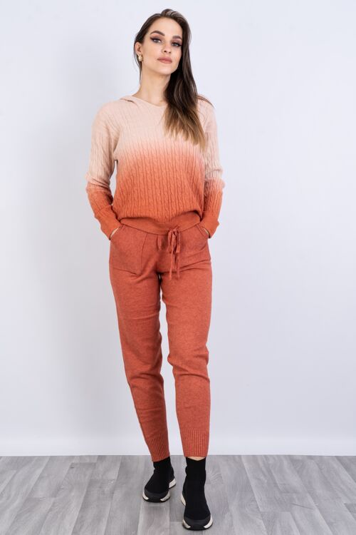 Orange tie dye knitted co-ordinate set