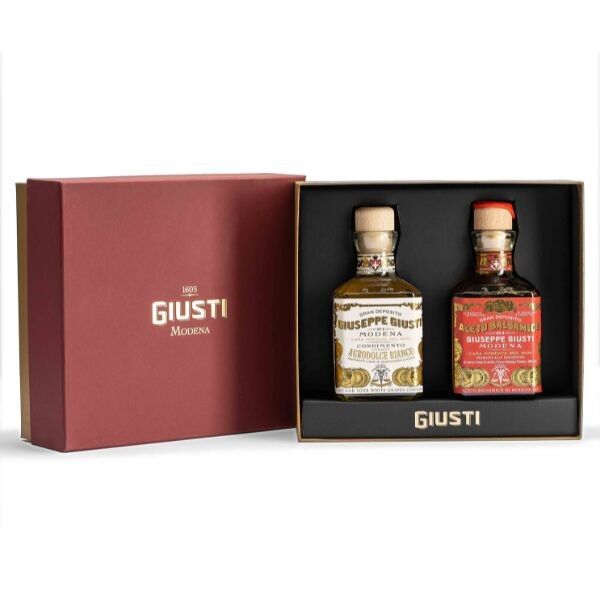 Giusti - Duetto  - Agrodolce Bianco e Aceto Balsamico di Modena IGP 3 Medaglie d'oro - 2x250ml