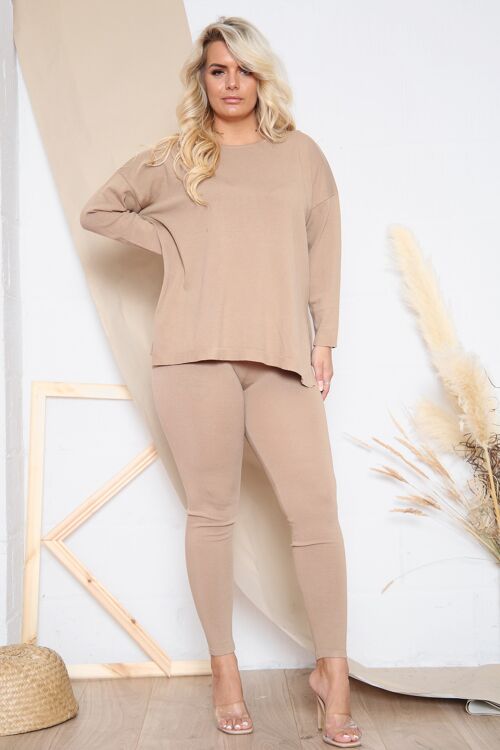 Camel comfortable loungewear with fitted trousers