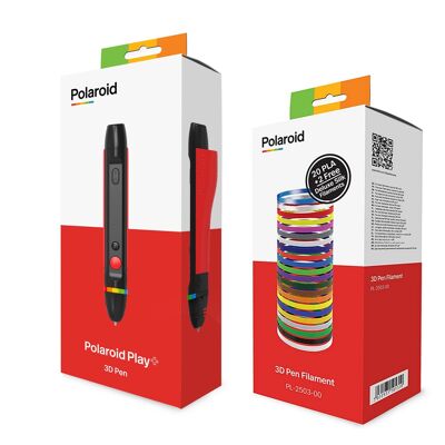 Pacchetto vantaggio Polaroid Play+ Pen 3D e scatola filamento PLA con 20 colori più 2 filamenti di seta