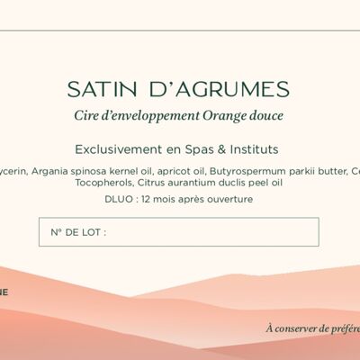 SATIN D'AGRUMES Cire d'enveloppement Orange douce 5 KG
