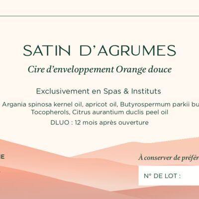 SATIN D'AGRUMES Cire d'enveloppement Orange douce 1 KG