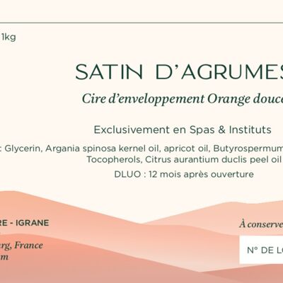 SATIN D'AGRUMES Cire d'enveloppement Orange douce 1 KG
