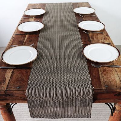 Palmaz Tobacco Table Runner, handgewebt, ethisch, klimaneutral