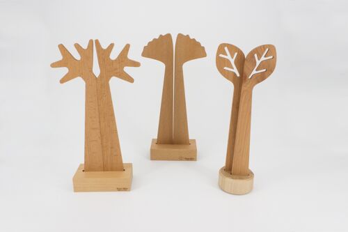 Kit couverts à salade Du bout des branches, Du bout des feuilles, Ginkgo - (made in France) en bois de Hêtre massif huilé