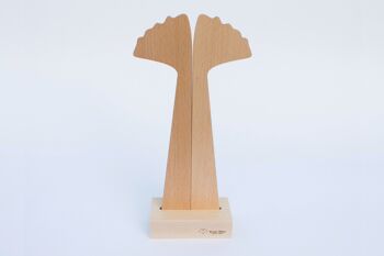 Kit couverts à salade Du bout des branches, Du bout des feuilles, Ginkgo - (made in France) en bois de Hêtre massif huilé 13