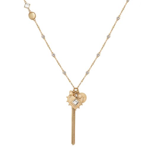 Bibi Bijoux Gold 'Devotion' Heart & Tassel Necklace