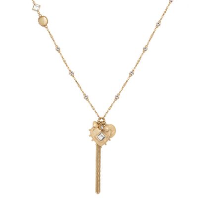 Bibi Bijoux Gold 'Hingabe' Halskette mit Herz und Quaste
