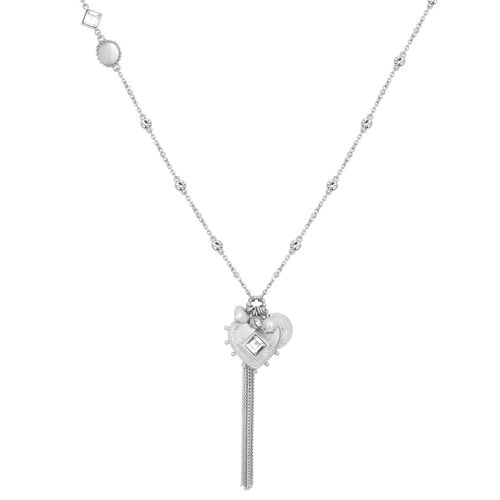 Bibi Bijoux Silver 'Devotion' Heart & Tassel Necklace