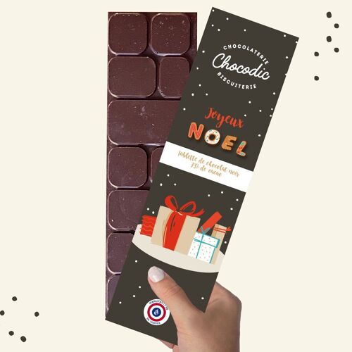 Tablettes de chocolat NOIR 73% DE CACAO | moulage de noël | Chocolat de Noel artisanal Chocodic
