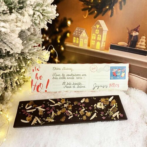 CHOCODIC - Tablette en chocolat carte de vœux à personnaliser - CHOCOLAT DE NOEL ARTISANAL ET FRANCAIS