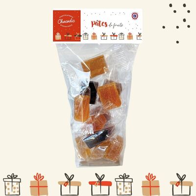 BOLSA DE PASTA DE FRUTAS 130G | Moldura navideña Chocolate para ofrecer | Chocodic chocolate artesanal de Navidad