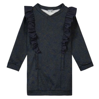 Robe sweat-shirt imprimée à volants Oeko-Tex®#2V30014|04| 4-6A
