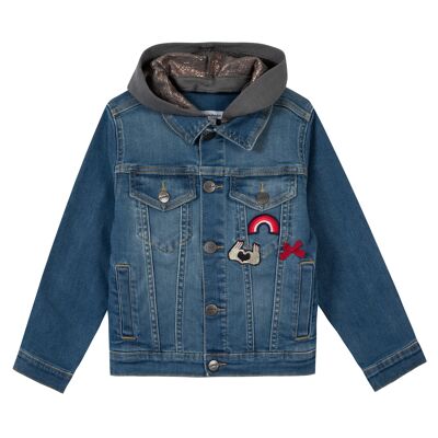 Veste en jean avec capuche amovible#2V41004|04| 8-12A