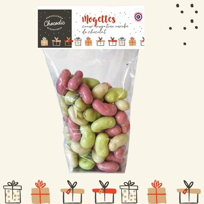 MOGETTE HEART NOUGATINE BAG 200G | Chocodic artisanal Christmas chocolate