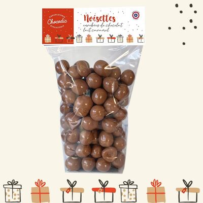 BAG OF HAZELNUTS COATED WITH MILK CHOCOLATE CARAMEL 200G | Chocodic artisanal Christmas chocolate