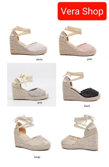 ESPADRILLES COMPENSÉES-BLANC 6