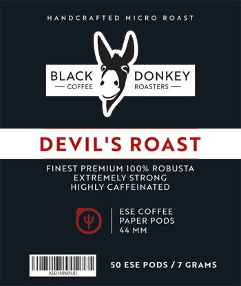 50 dosettes de café en papier ESE 44 mm (DEVIL'S ROAST - EXTRA STRONG) 2