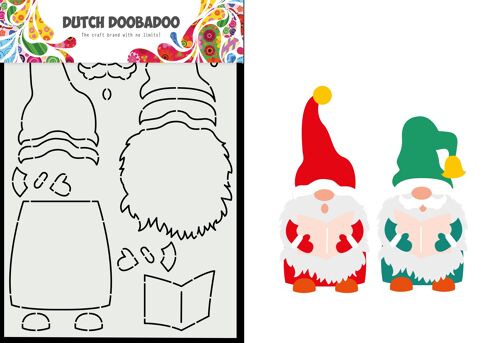 DDBD Card Art Built Up Caroling Gnome A5