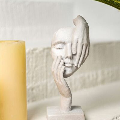 Detrás de la máscara, escultura moderna para la decoración del hogar