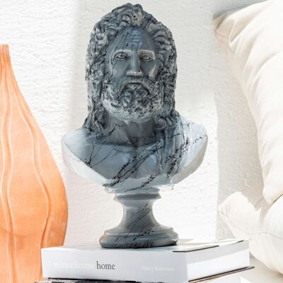 Zeus in marmo pregiato, scultura moderna per la decorazione domestica