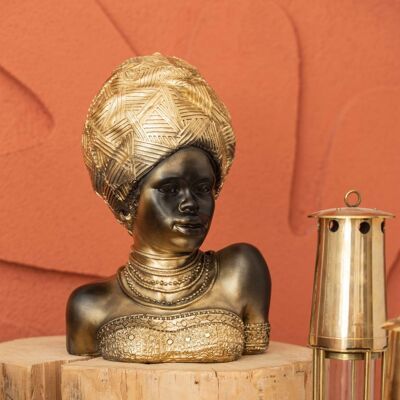 Véritable beauté africaine or et noir, sculpture moderne pour la décoration de la maison