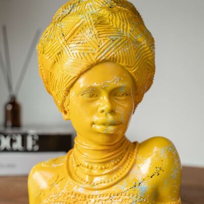 True African Beauty Yellow, escultura moderna para decoración del hogar