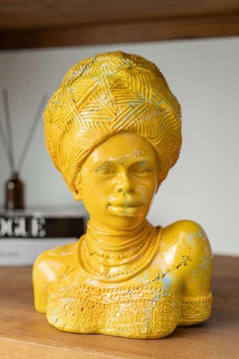 Véritable beauté africaine jaune, sculpture moderne pour la décoration de la maison 1