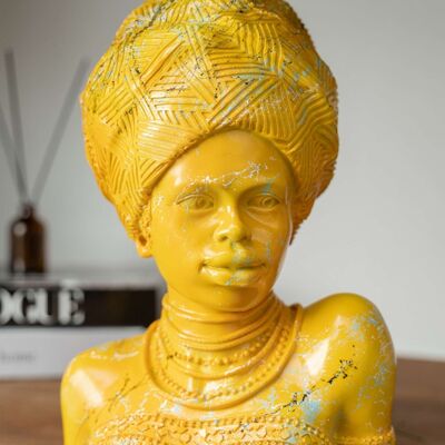Véritable beauté africaine jaune, sculpture moderne pour la décoration de la maison
