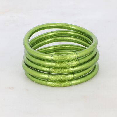 Jonc Bouddhiste épais avec mantra taille S - Olive