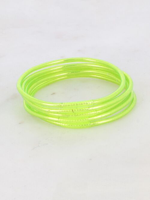 Jonc Bouddhiste fin sans mantra taille XS - Anis fluo