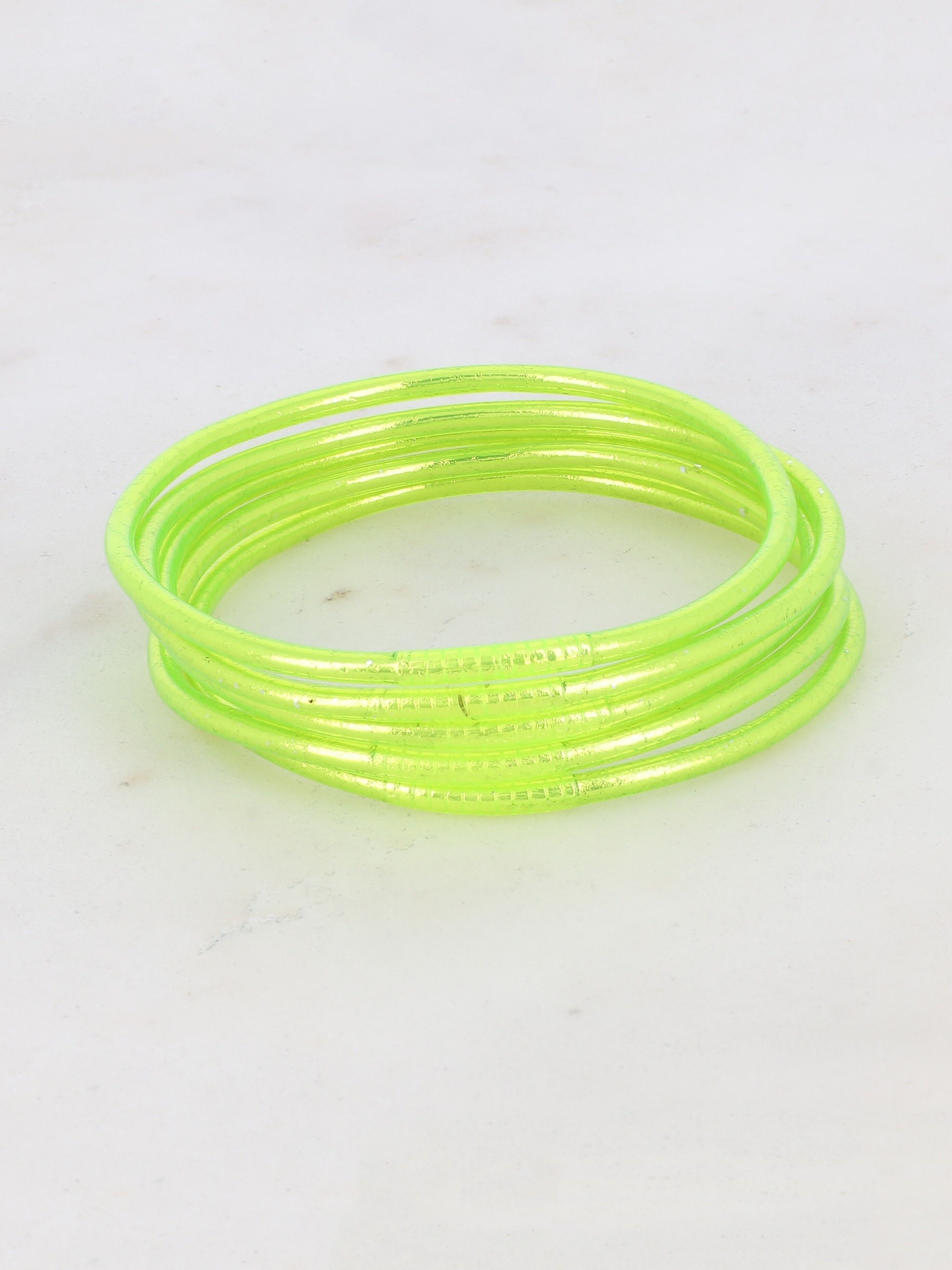 Raffinato braccialetto buddista senza mantra taglia XL - Anice neon