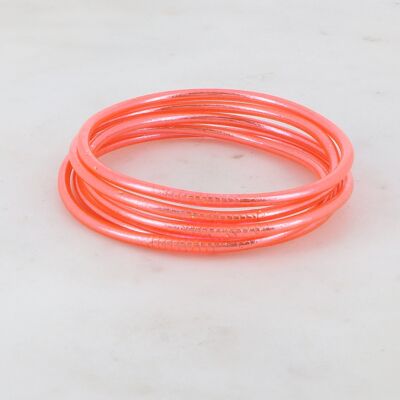 Brazalete budista fino sin mantra talla S - Coral