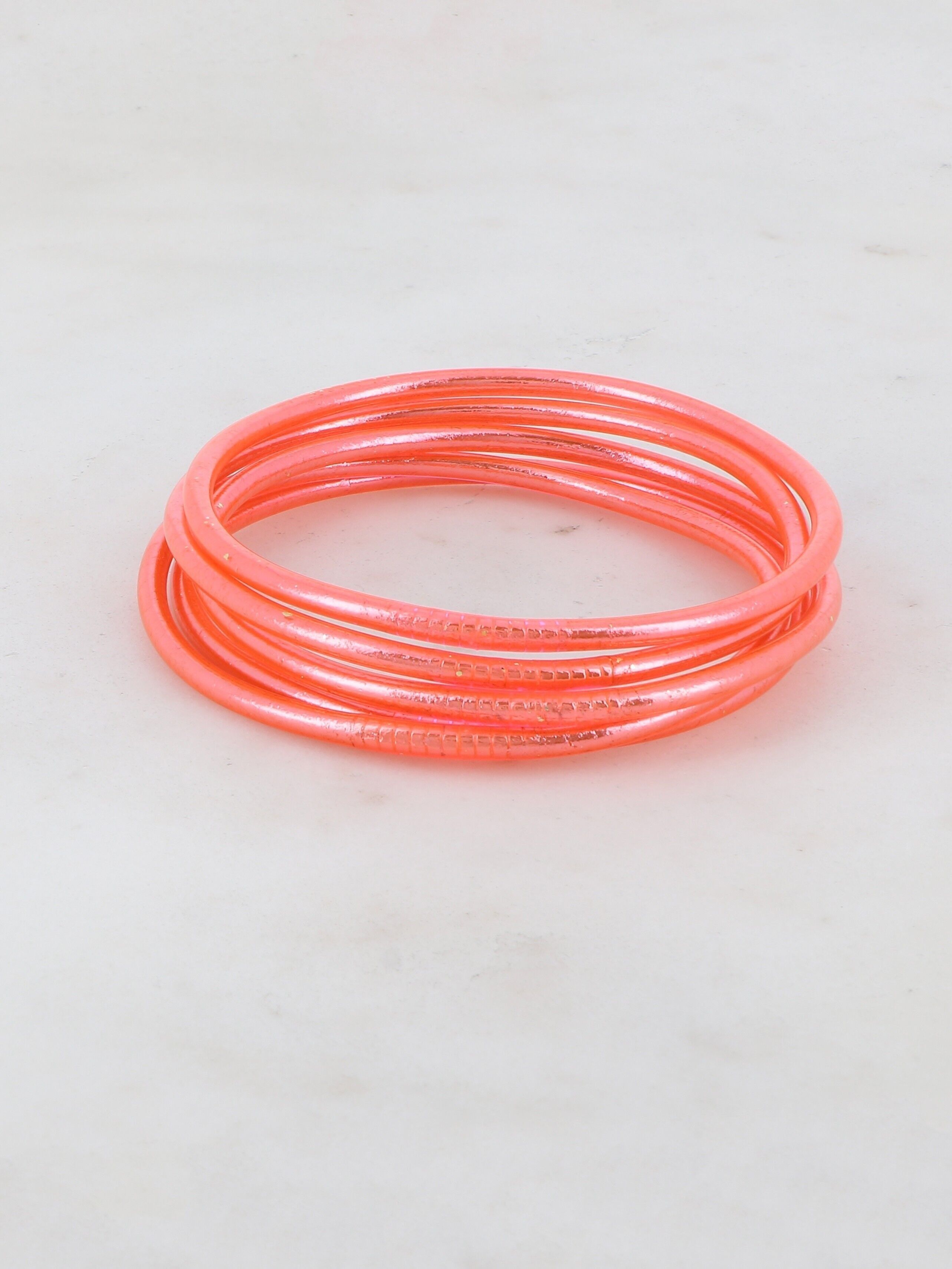 Bracciale rigido buddista sottile senza mantra taglia XL - Corallo