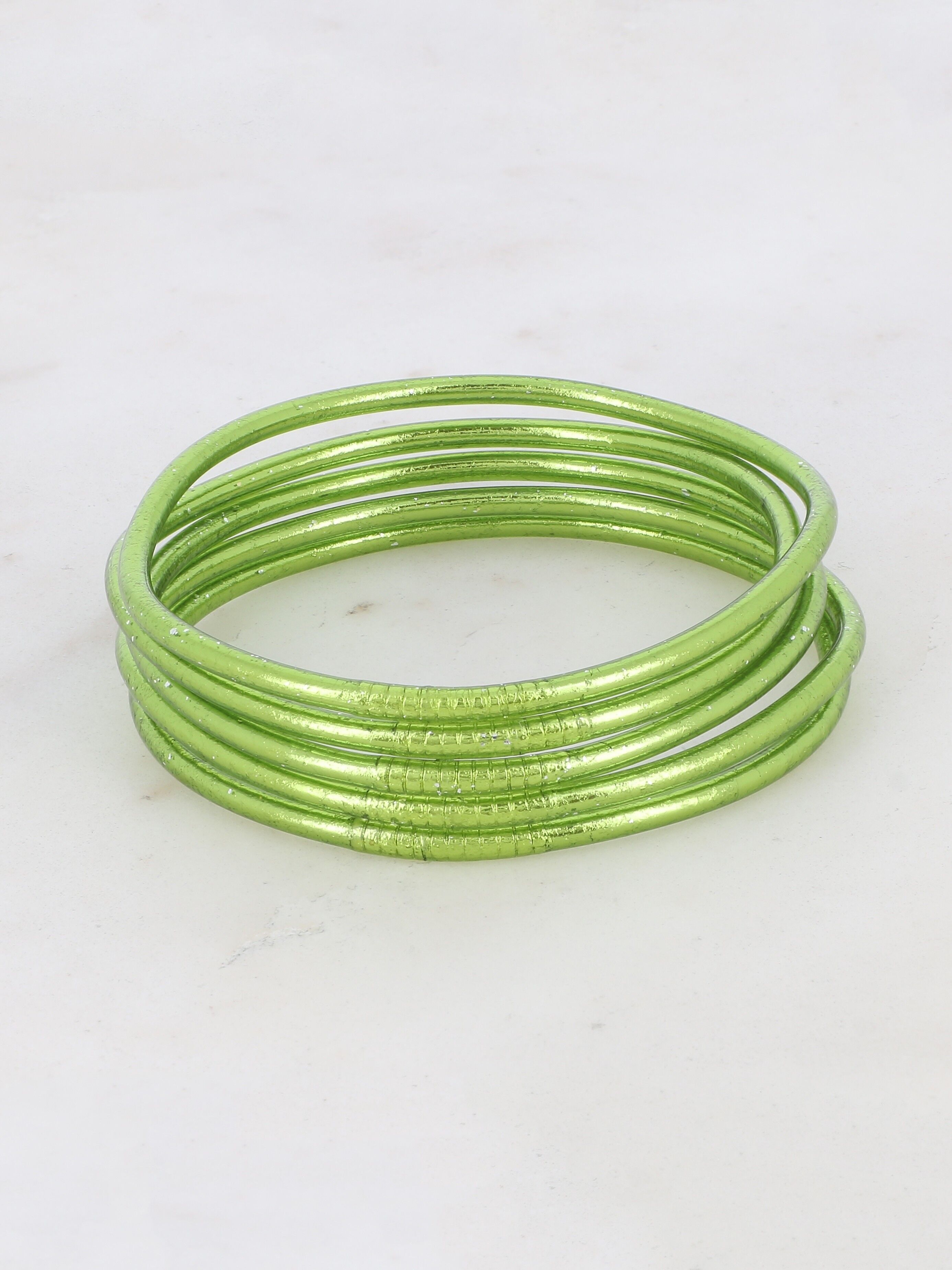 Bracciale rigido buddista sottile senza mantra taglia XL - Oliva