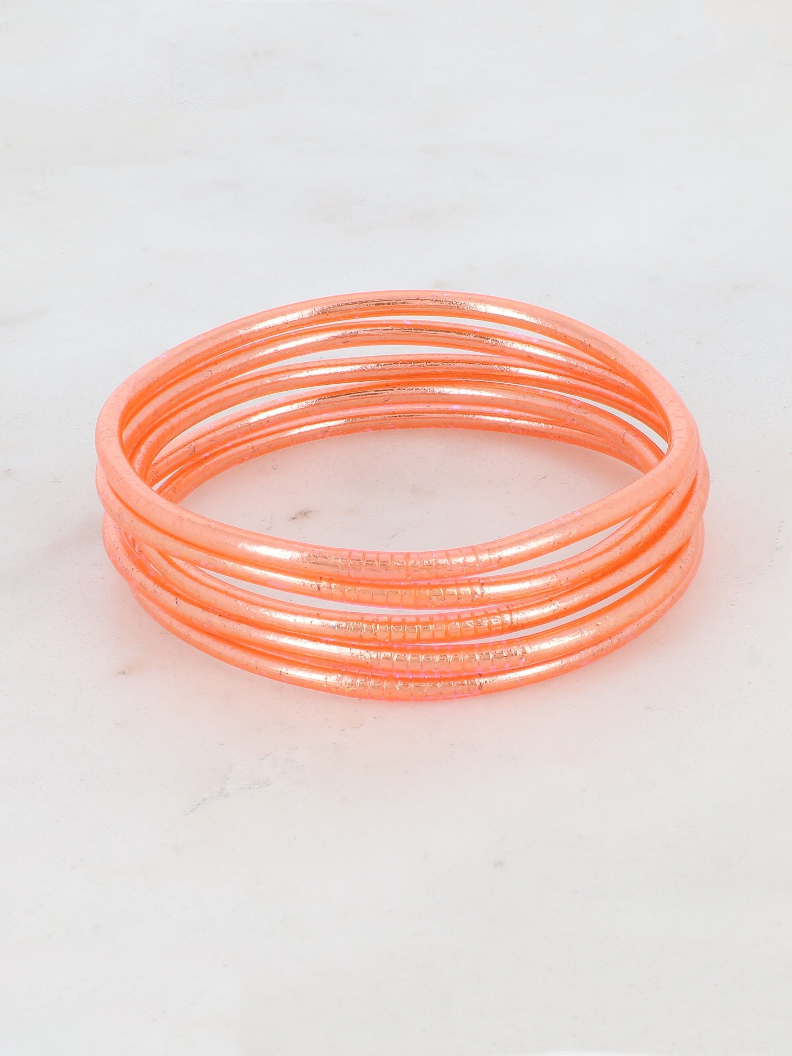 Bracciale rigido buddista sottile senza mantra taglia M - Salmone