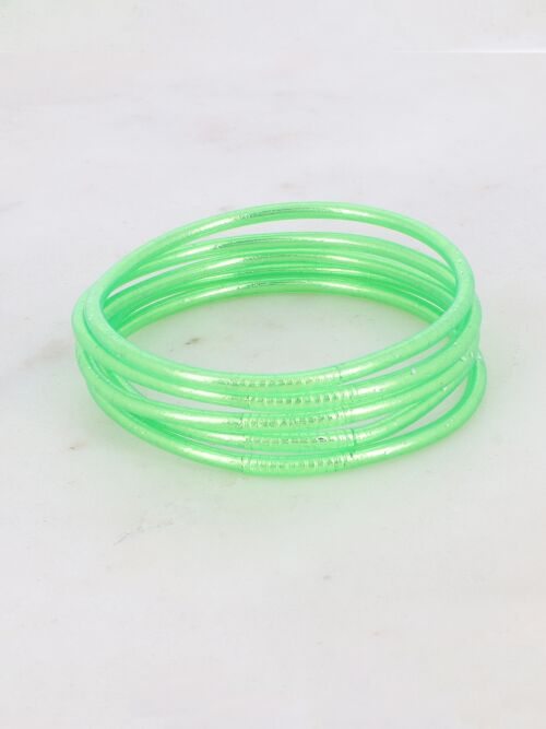 Jonc Bouddhiste fin sans mantra taille S - Vert fluo