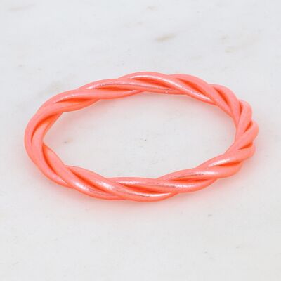 Twisted Buddhist bangle size S - Coral