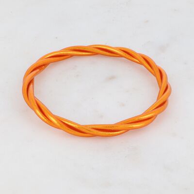 Bracciale rigido buddista attorcigliato taglia L - Arancione