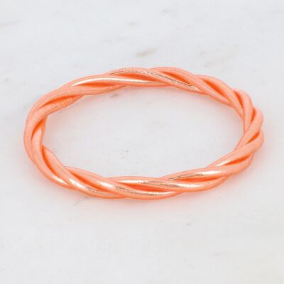 Bracciale rigido buddista attorcigliato taglia S - Salmone